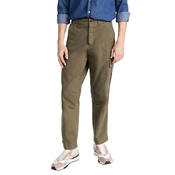 NEW OFFICINE GÉNÉRALE kenny pigment dyed pants in olive bonsai